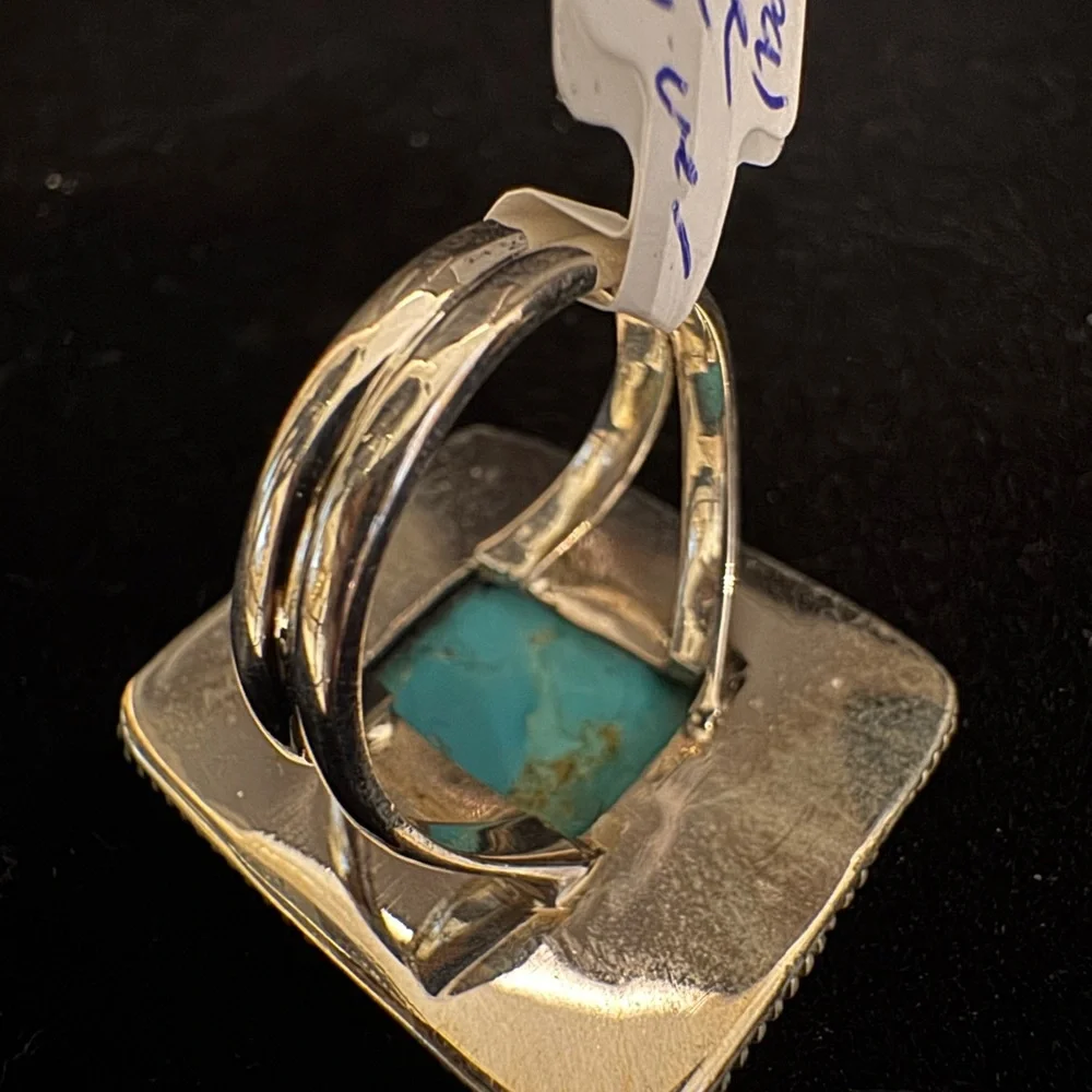 Beautiful‎ Turquoise, opal, black onyx and sterling Silver Ring